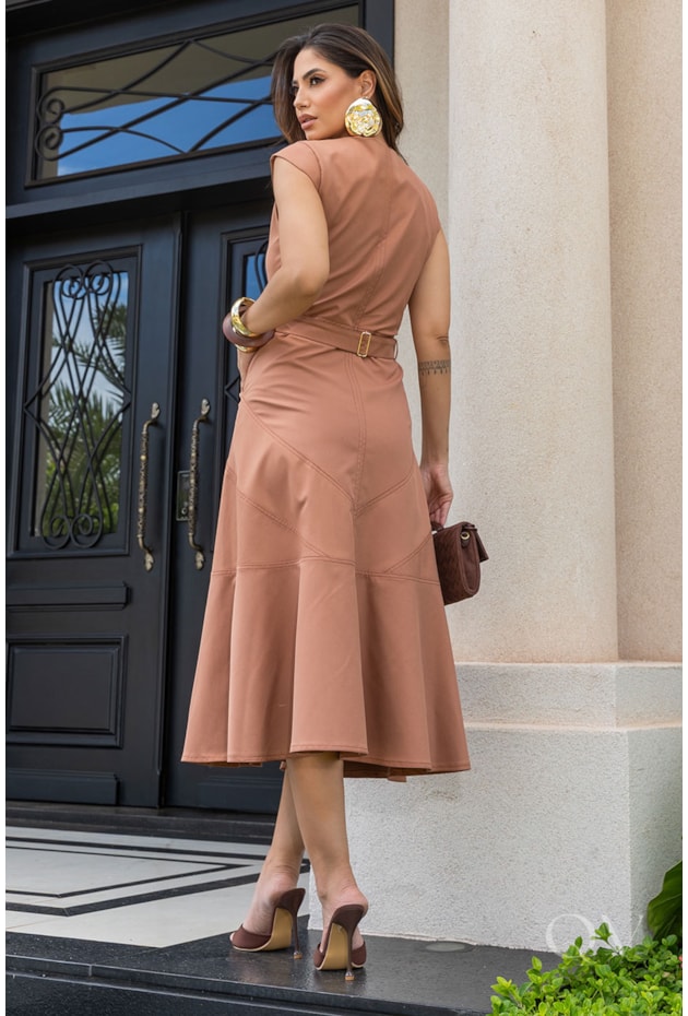 VESTIDO COM RECORTES EM ALFAIATARIA MOUCHA MOUSSE - LUZIA FAZZOLLI