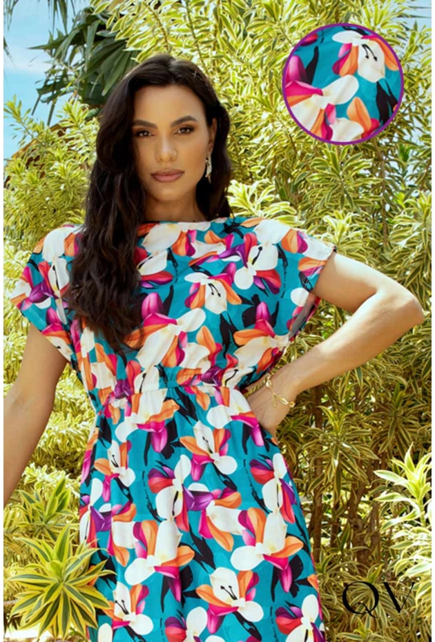 VESTIDO COM SHORTS ESTAMPA FLORAL - LEKAZIS VESTIDO COM SHORTS ESTAMPA FLORAL - LEKAZIS