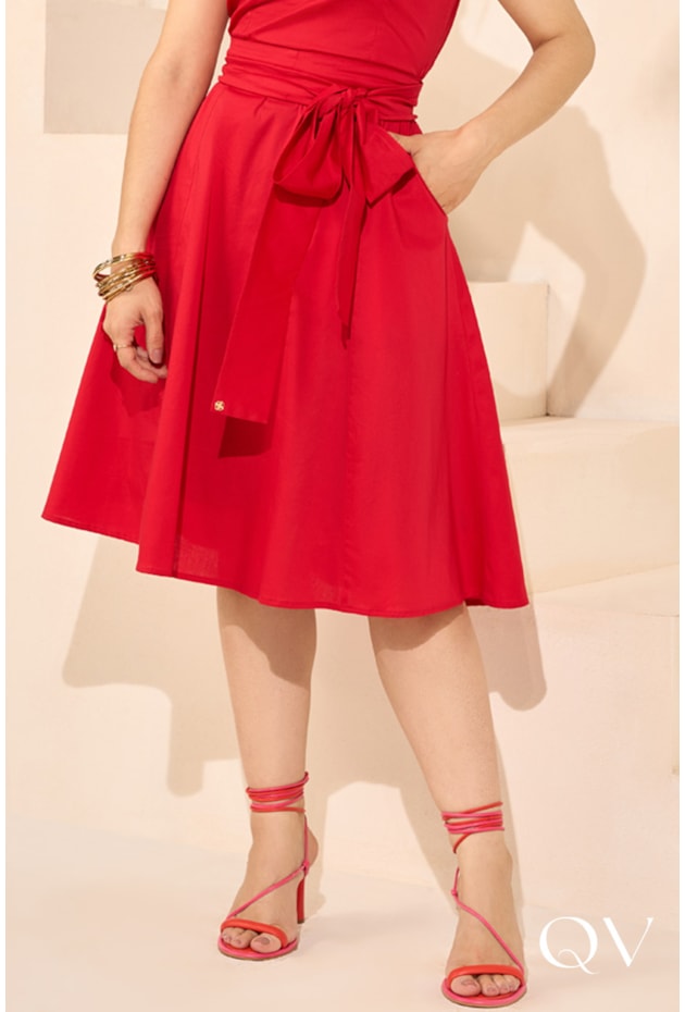 VESTIDO COTTON EVASÊ VERMELHO - JANY PIM