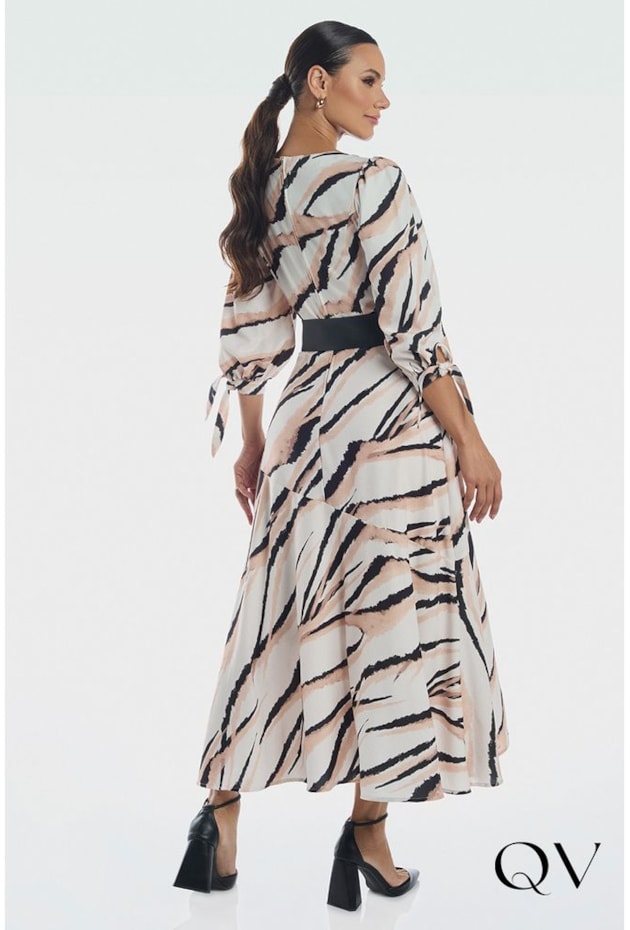 VESTIDO CREPE ESTAMPADO ANIMAL PRINT - VIA TOLENTINO VESTIDO CREPE ESTAMPADO ANIMAL PRINT - VIA TOLENTINO