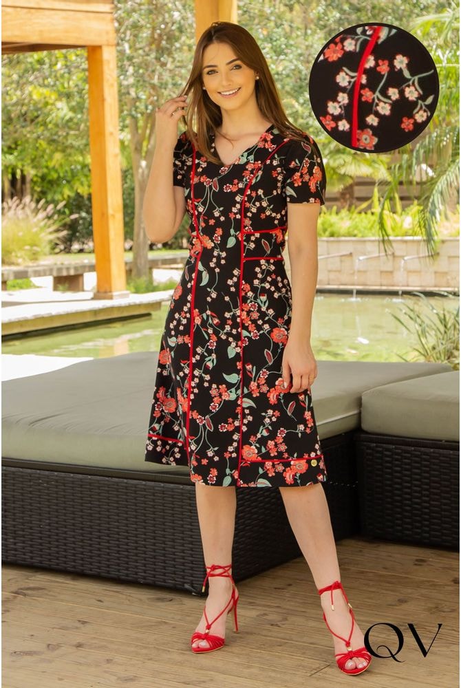 Vestido de hot sale crepe floral