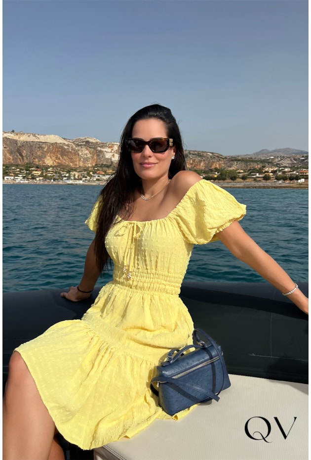 VESTIDO CREPE PIPOQUINHA AMARELO - LUZIA FAZZOLLI VESTIDO CREPE PIPOQUINHA AMARELO - LUZIA FAZZOLLI