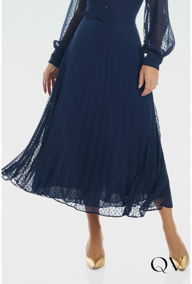 VESTIDO CREPE POÁ AZUL MARINHO - VIA TOLENTINO VESTIDO CREPE POÁ AZUL MARINHO - VIA TOLENTINO