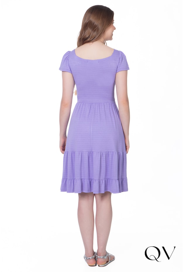 VESTIDO CURTO COM LASTEX LILÁS - HAPUK