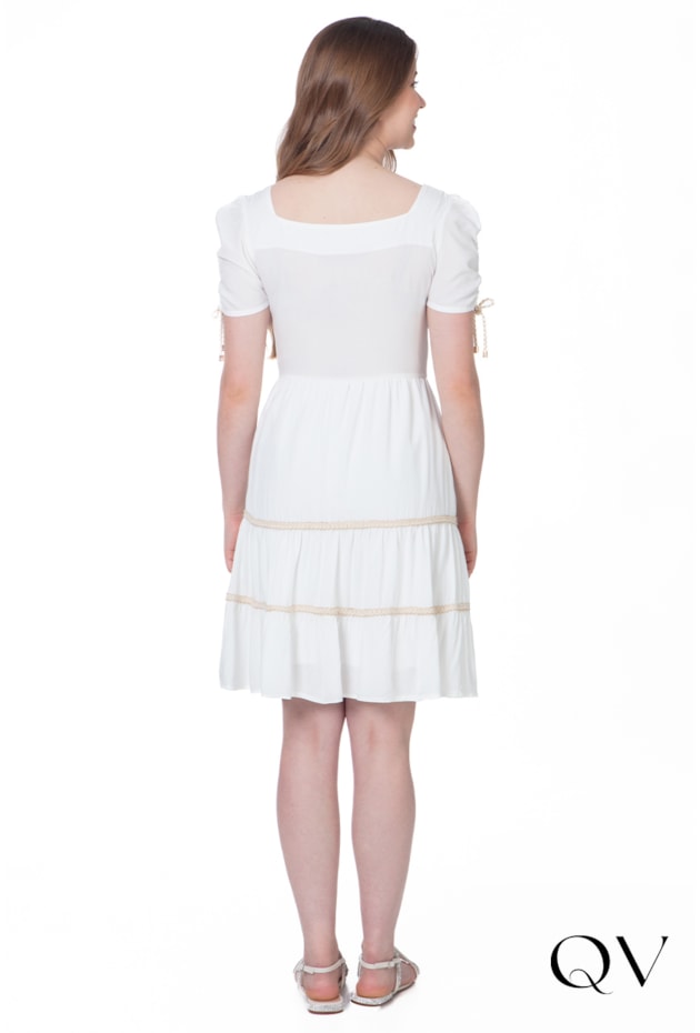 VESTIDO CURTO COM SIANINHA BRANCO - HAPUK