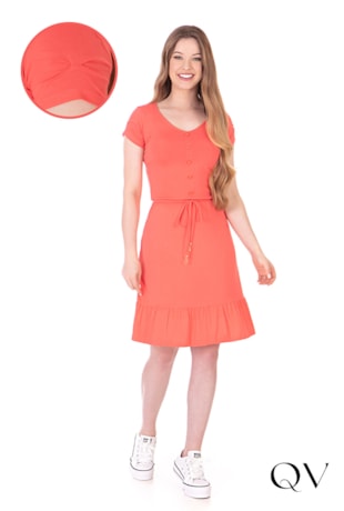 VESTIDO CURTO EVASÊ CORAL - HAPUK
