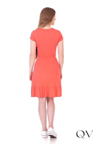 VESTIDO CURTO EVASÊ CORAL - HAPUK