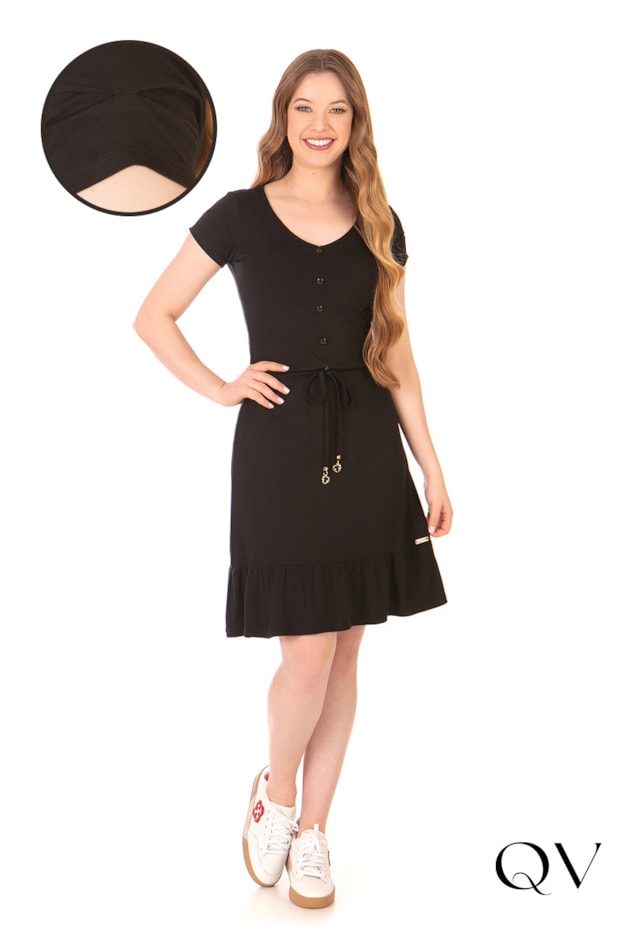 VESTIDO CURTO EVASÊ PRETO - HAPUK