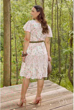 VESTIDO CURTO GODÊ EM TOQUE DE SEDA FLORAL ESTAMPADO - JANY PIM