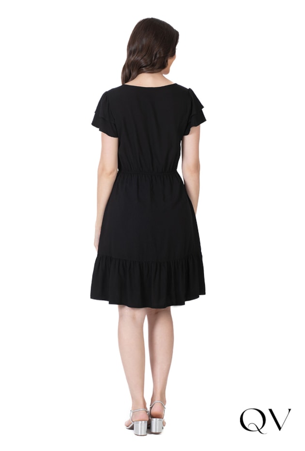 VESTIDO CURTO VISCOSE PRETO - HAPUK