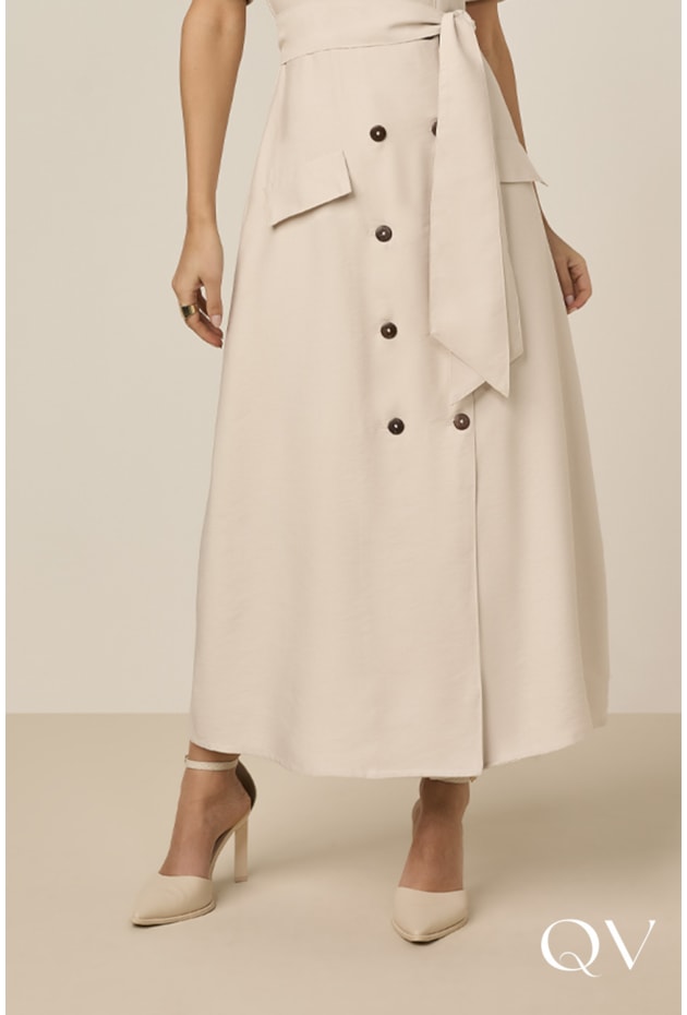 VESTIDO EM ALFAIATARIA DE VISCOSE COM BOTÕES OFF - TITANIUM JEANS VESTIDO EM ALFAIATARIA DE VISCOSE COM BOTÕES OFF - TITANIUM JEANS