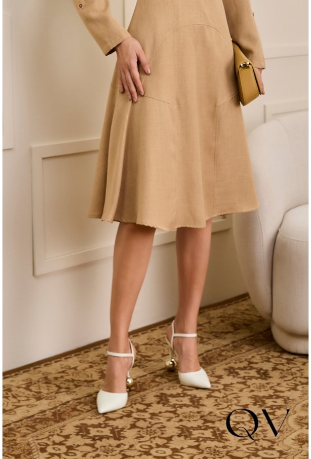 VESTIDO EM ALFAIATARIA EVASÊ MOCHA MOUSSE - JANY PIM