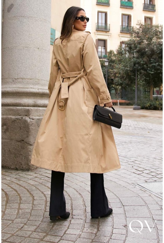 VESTIDO EM ALFAIATARIA TRANSPASSADO BEGE - LUZIA FAZZOLLI