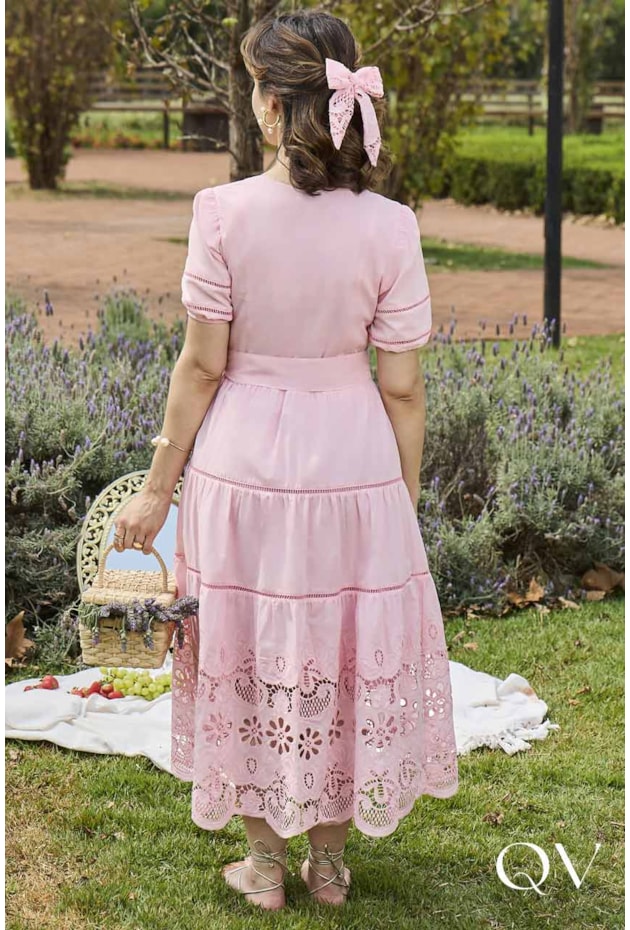 VESTIDO EM CAMBRAIA DE LAISE ROSA - JANY PIM