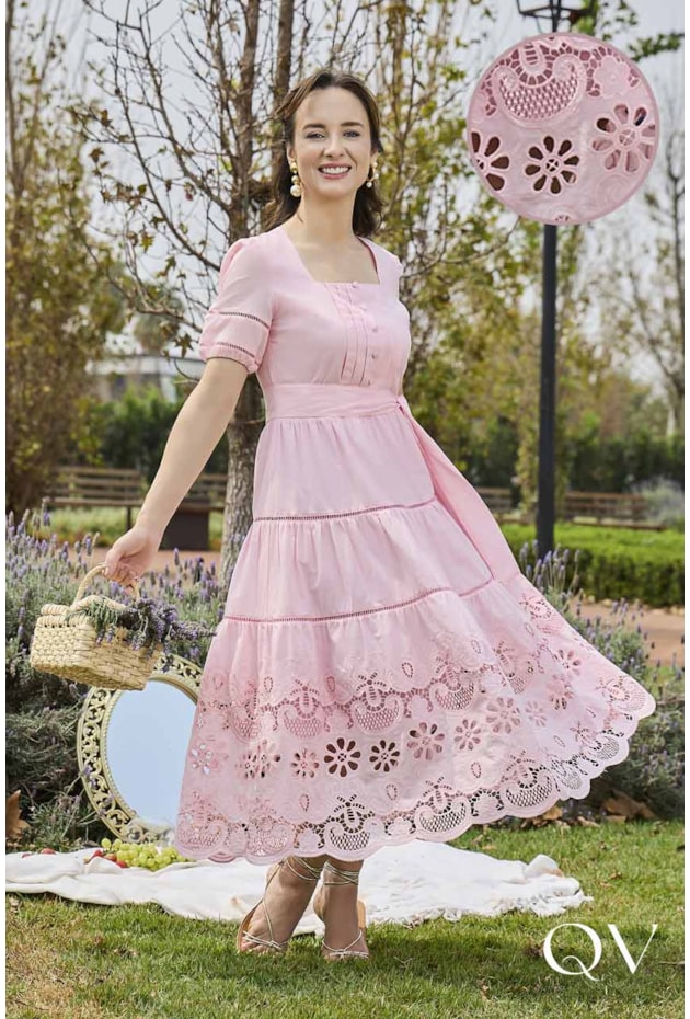 VESTIDO EM CAMBRAIA DE LAISE ROSA - JANY PIM