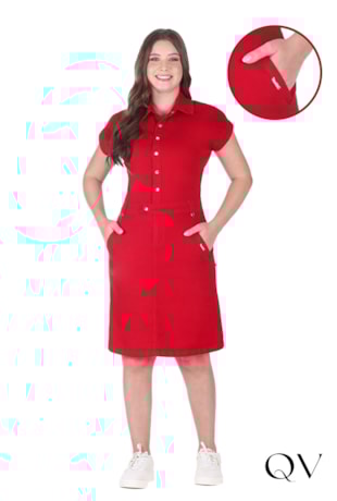 VESTIDO EM JEANS COLOR BORDÔ - HAPUK