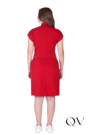 VESTIDO EM JEANS COLOR BORDÔ - HAPUK VESTIDO EM JEANS COLOR BORDÔ - HAPUK