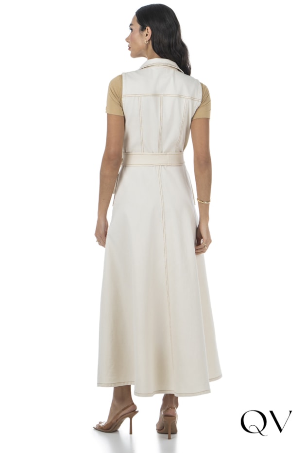 VESTIDO EM JEANS LONGUETE CRU - VIA TOLENTINO VESTIDO EM JEANS LONGUETE CRU - VIA TOLENTINO