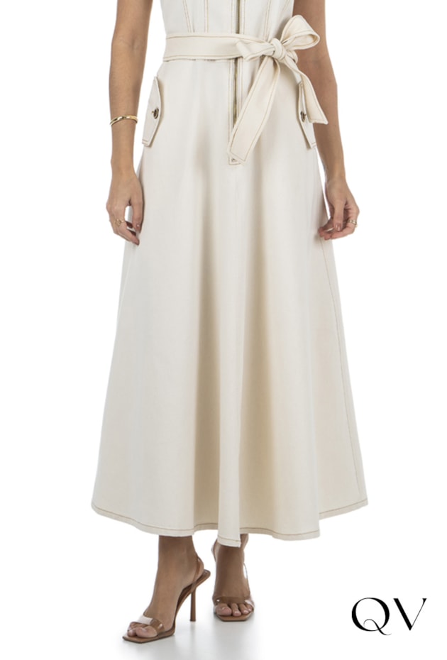 VESTIDO EM JEANS LONGUETE CRU - VIA TOLENTINO VESTIDO EM JEANS LONGUETE CRU - VIA TOLENTINO