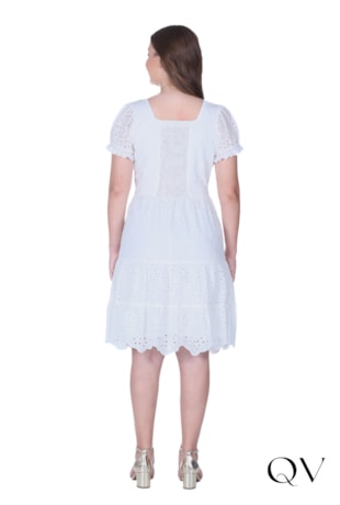 VESTIDO EM LAISE DECOTE RETO BRANCO - HAPUK VESTIDO EM LAISE DECOTE RETO BRANCO - HAPUK