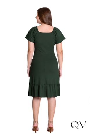 VESTIDO EM MALHA PIQUET TRANÇA NOS OMBROS VERDE - HAPUK VESTIDO EM MALHA PIQUET TRANÇA NOS OMBROS VERDE - HAPUK