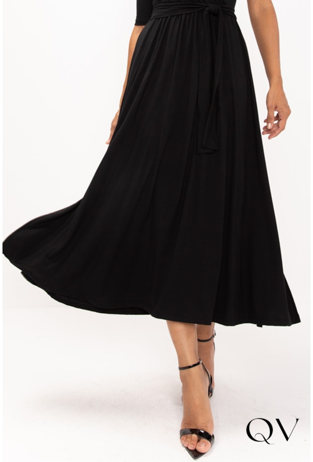 VESTIDO EM MALHA VISCOLYCRA PRETO - LEKAZIS