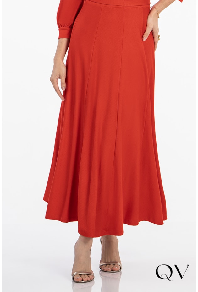 VESTIDO EM MOLETIN VERMELHO - VIA TOLENTINO 