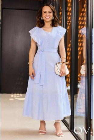 VESTIDO EM NAVY MAX MIDI AZUL - JANY PIM