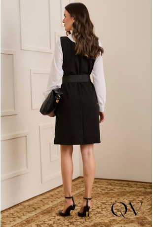 VESTIDO EM NEOCREPE PRETO - JANY PIM VESTIDO EM NEOCREPE PRETO - JANY PIM