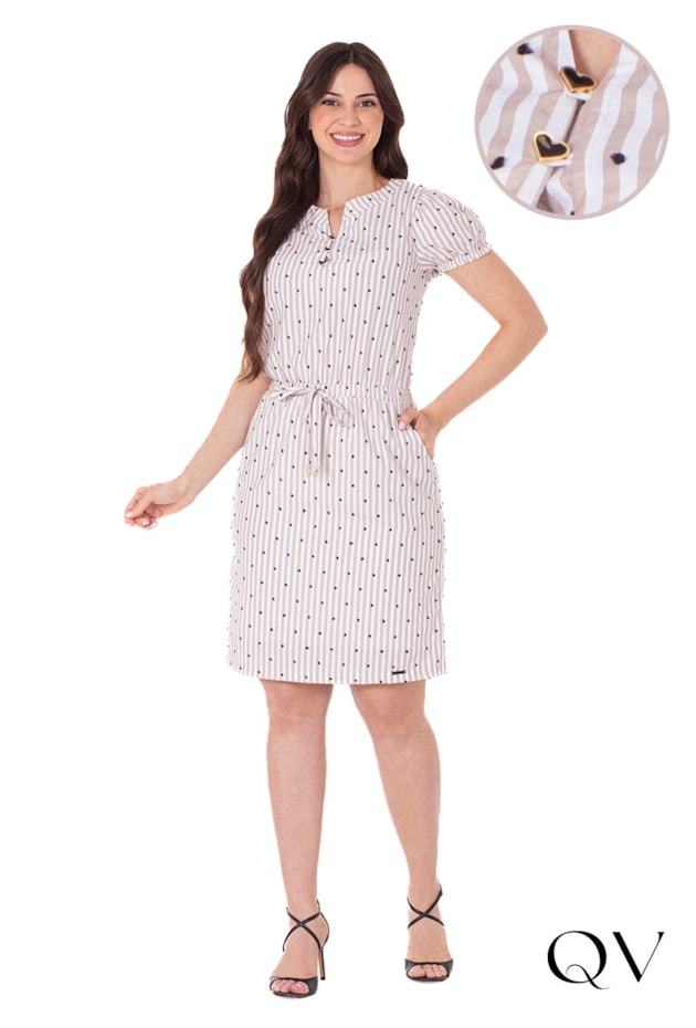 VESTIDO EM TECIDO PLANO TEXTURIZADO BEGE - HAPUK VESTIDO EM TECIDO PLANO TEXTURIZADO BEGE - HAPUK