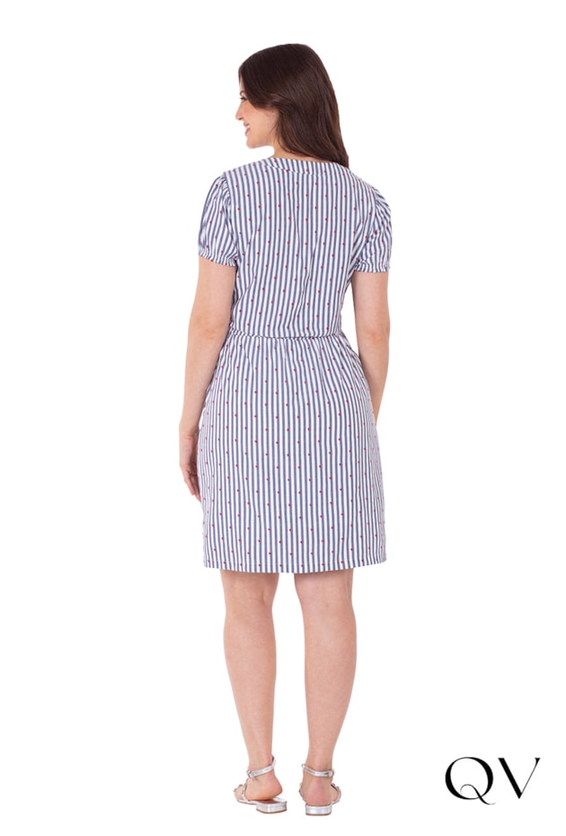 VESTIDO EM TECIDO PLANO TEXTURIZADO MARINHO - HAPUK 
