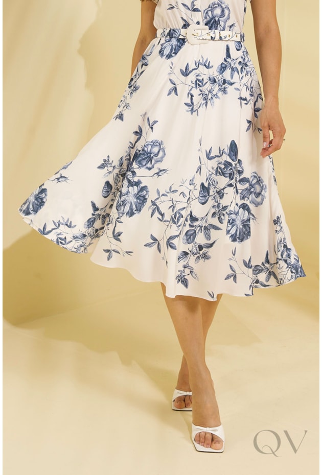 VESTIDO EM VISCOSE COM TOQUE DE SEDA OFF WHITE FLORAL - JANY PIM VESTIDO EM VISCOSE COM TOQUE DE SEDA OFF WHITE FLORAL - JANY PIM