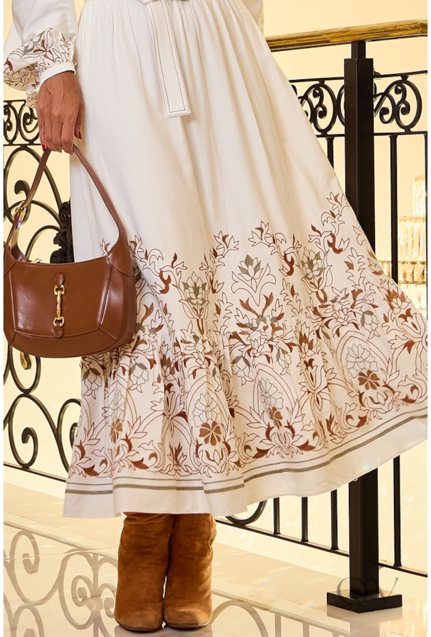 VESTIDO EM VISCOSE OFF WHITE - LUZIA FAZZOLLI