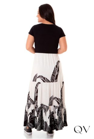 VESTIDO ESTAMPA FOLHAGENS PB - HAPUK