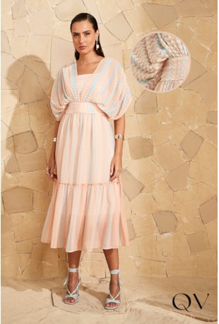 VESTIDO ESTAMPADO DET CAPA - JANY PIM