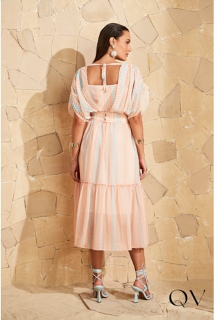VESTIDO ESTAMPADO DET CAPA - JANY PIM