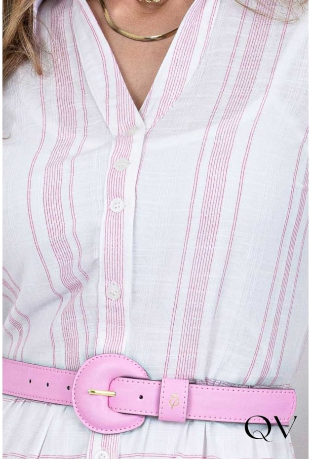 VESTIDO EVASÊ COM LISTRAS ROSA - VIA TOLENTINO VESTIDO EVASÊ COM LISTRAS ROSA - VIA TOLENTINO