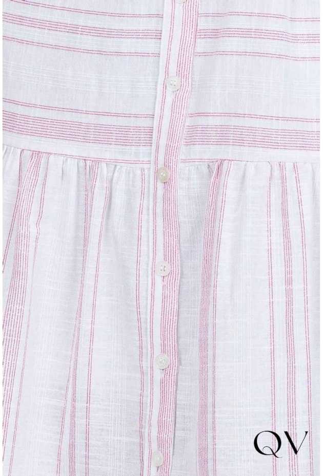 VESTIDO EVASÊ COM LISTRAS ROSA - VIA TOLENTINO VESTIDO EVASÊ COM LISTRAS ROSA - VIA TOLENTINO