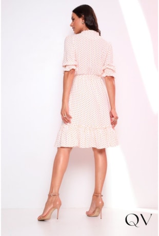 VESTIDO EVASÊ COM POÁ LARANJA - LEKAZIS