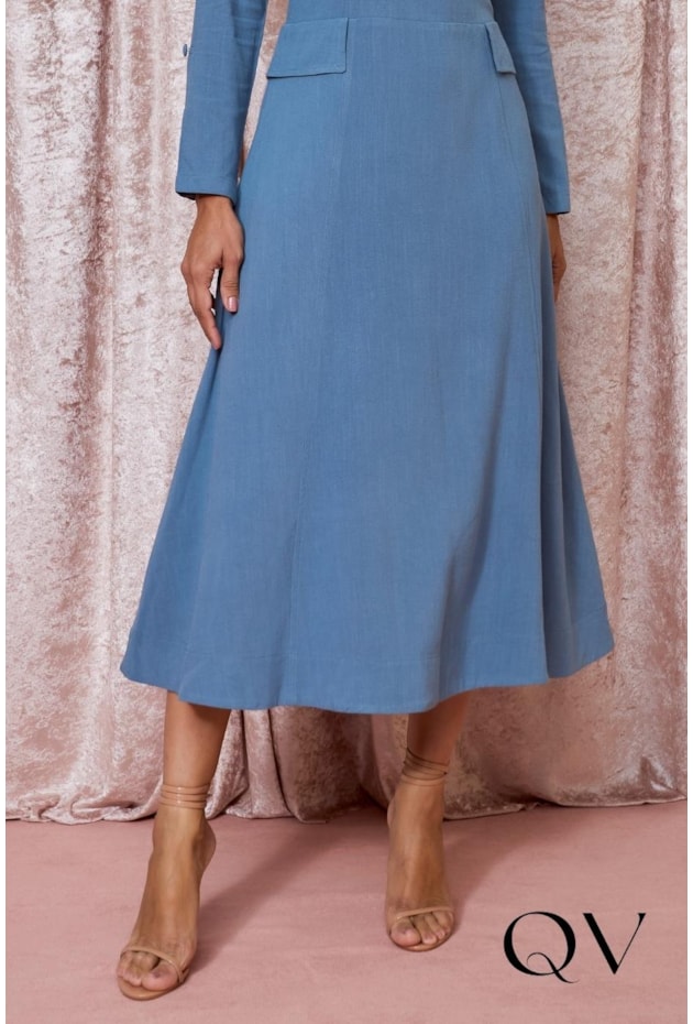 VESTIDO EVASÊ EM VANCOUVER AZUL - JANY PIM