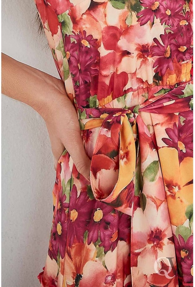 VESTIDO EVASÊ FLORAL ROSA - JANY PIM VESTIDO EVASÊ FLORAL ROSA - JANY PIM