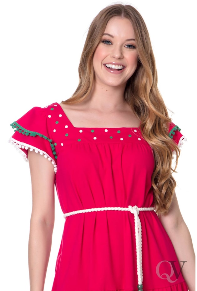 VESTIDO EVASÊ POMPOM PINK - HAPUK VESTIDO EVASÊ POMPOM PINK - HAPUK