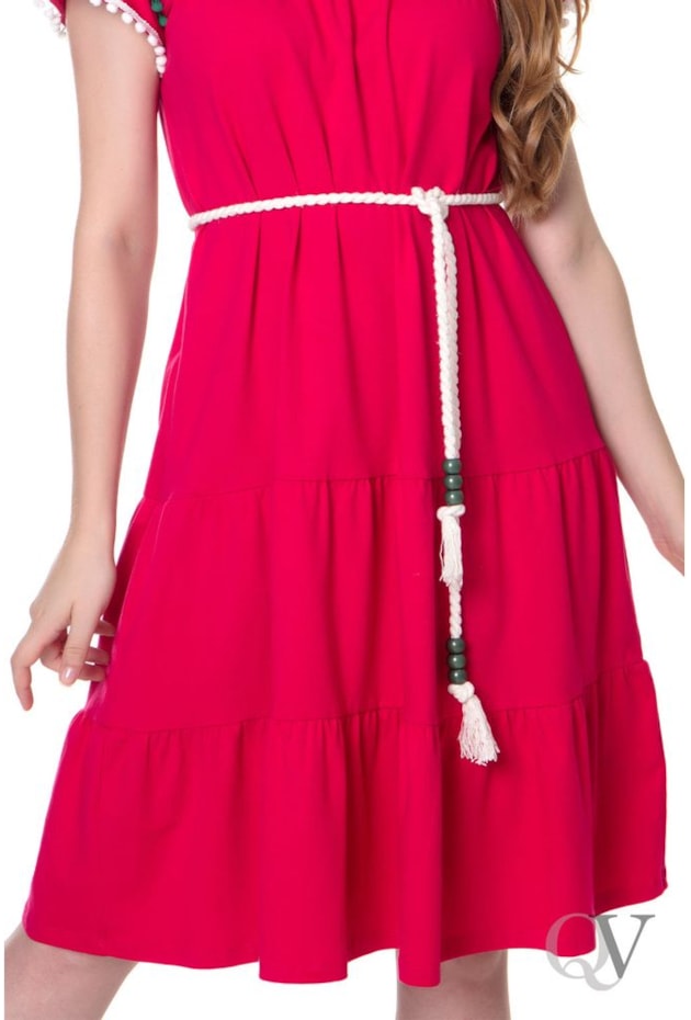 VESTIDO EVASÊ POMPOM PINK - HAPUK VESTIDO EVASÊ POMPOM PINK - HAPUK