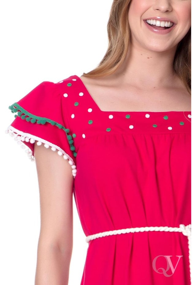 VESTIDO EVASÊ POMPOM PINK - HAPUK VESTIDO EVASÊ POMPOM PINK - HAPUK