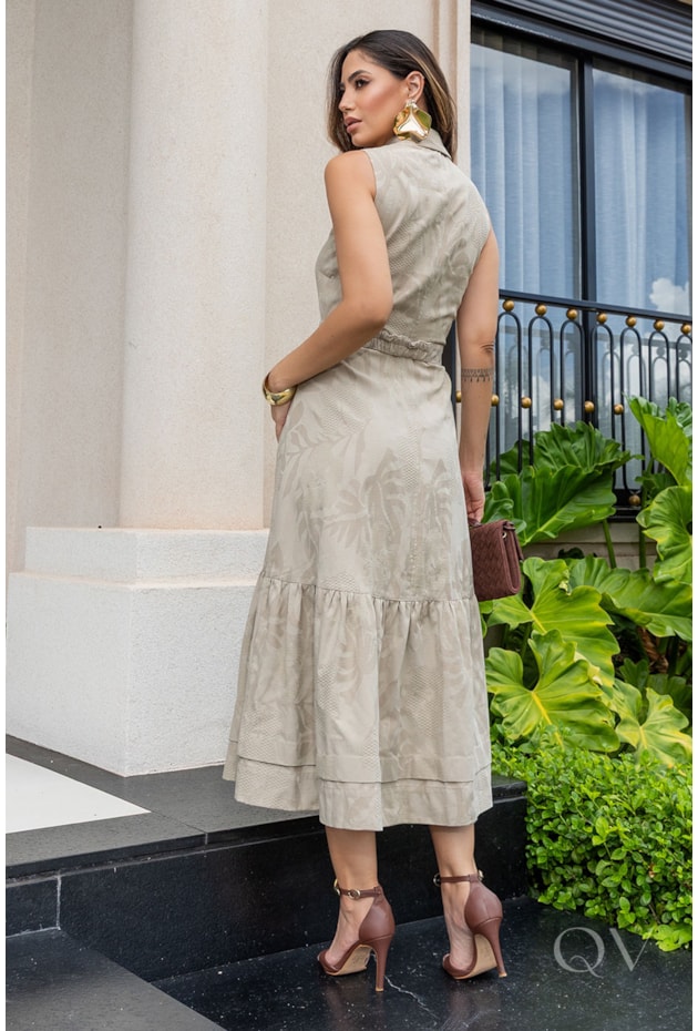 VESTIDO GODÊ CHEMISE EM ALFAIATARIA FENDI - LUZIA FAZZOLLI