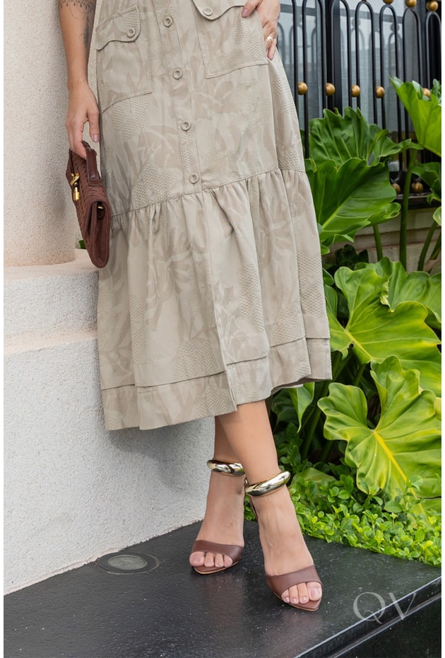 VESTIDO GODÊ CHEMISE EM ALFAIATARIA FENDI - LUZIA FAZZOLLI