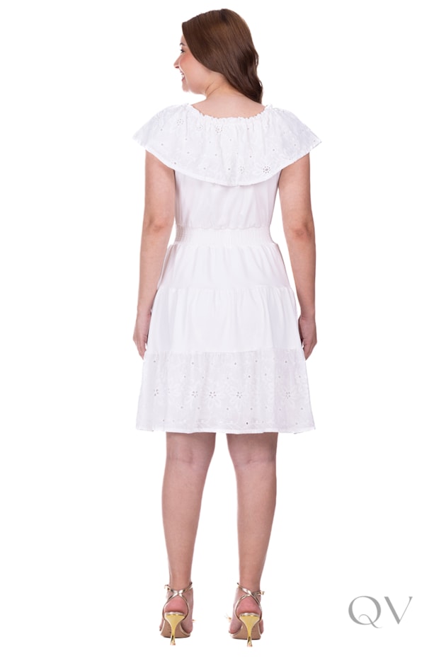 VESTIDO GODÊ CURTO EM MALHA DE VISCOSE E LAISE BRANCO - HAPUK