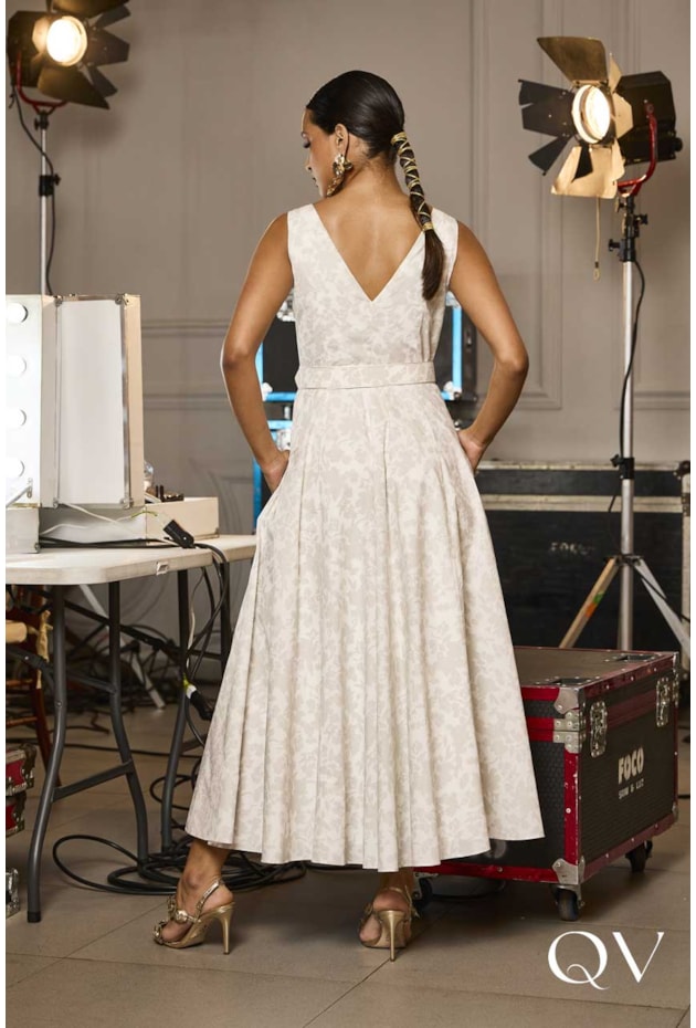 VESTIDO GODÊ EM TRICOLINE FLORAL - LUZIA FAZZOLLI VESTIDO GODÊ EM TRICOLINE FLORAL - LUZIA FAZZOLLI