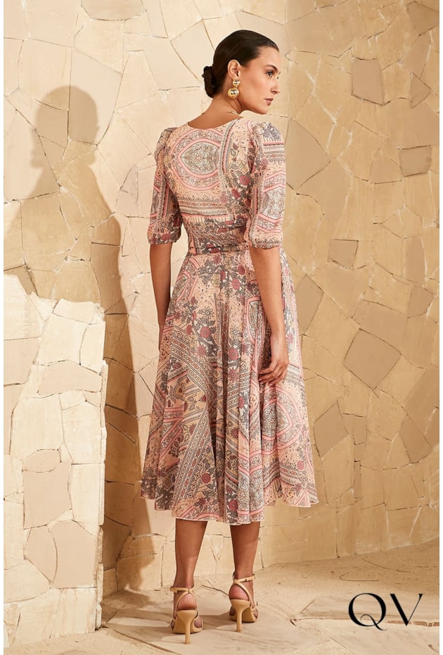 VESTIDO GODÊ ESTAMPA INDIANA - JANY PIM