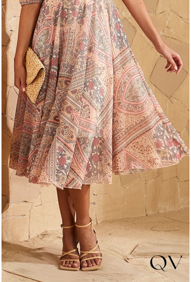 VESTIDO GODÊ ESTAMPA INDIANA - JANY PIM